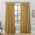 thumbnail image 1 of Archaeo Washed Cotton Twist Tab Curtain, 52"W X 63"L, Mustard Yellow, 1 of 8