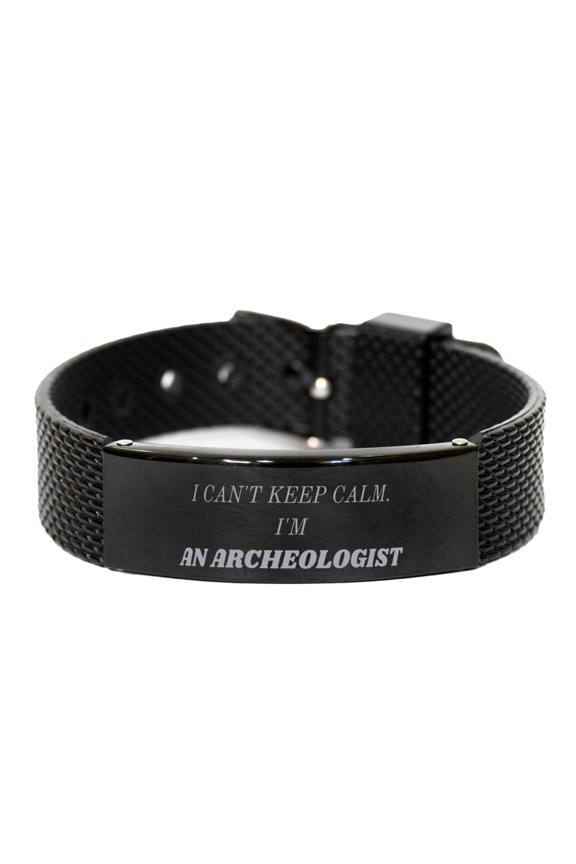 Archaeologist Black Shark Mesh Bracelet - I Cant Keep Calm, Perfect Gift for Holidays, Graduation, and Veterans Day, Confidence Booster
