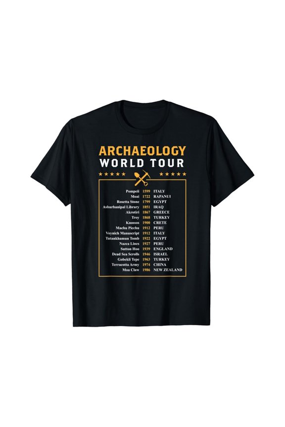 Archaeology World Tour Archaeologist Gift T-Shirt Size S-5XL