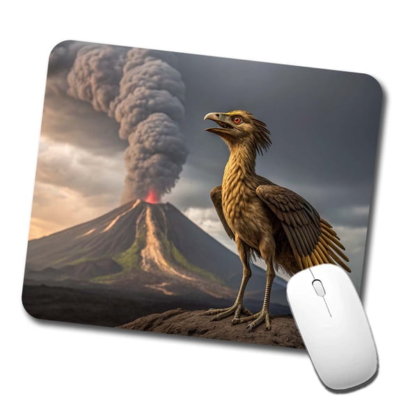 Archaeopteryx Volcano Dinosaur Mouse Pad Low Profile Gaming Mat