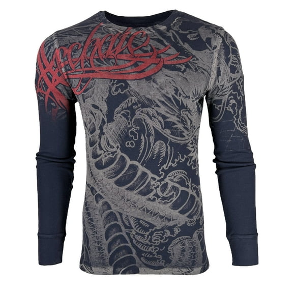 Archaic By Affliction Mens Thermal Shirt Dragon Rage