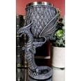 thumbnail image 1 of Archaic Gray Stone Dragon Atlas Bearing Globe Of Scales Wine Goblet Chalice Cup, 1 of 8