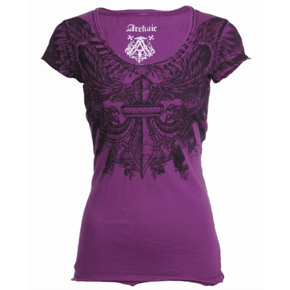 Archaic by Affliction Women's T-shirt Heart Torn
