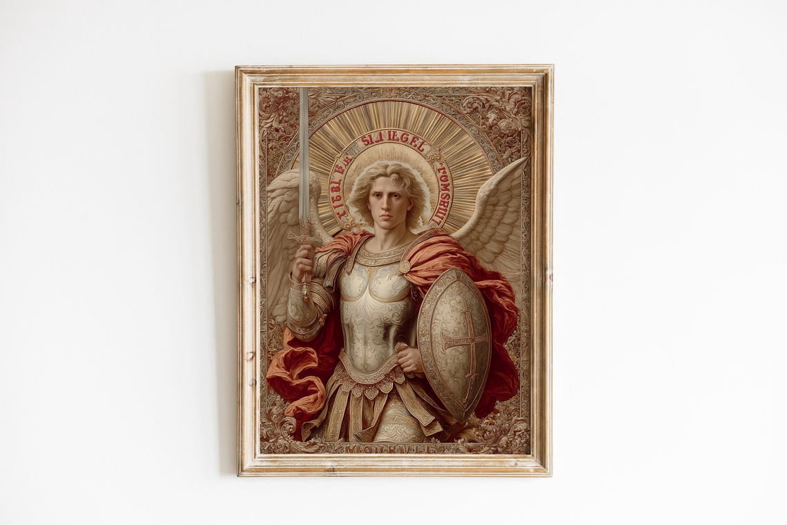 Archangel Michael Saint Michael Home Decor Poster, Unframed Paper ...