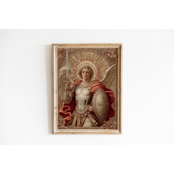Archangel Michael Saint Michael Home Decor Poster, Unframed Paper Poster 8x10in