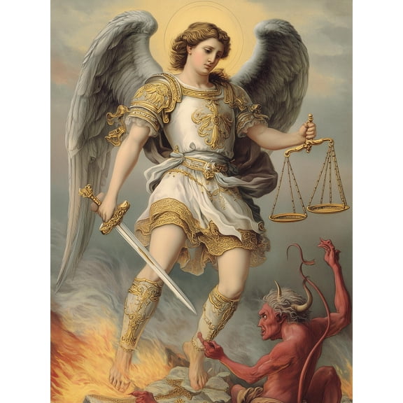Archangel Michael Saint Michael Poster, Unframed Paper Poster 8x10in