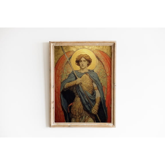 Archangel Michael Saint Michael Poster Variant, Unframed Paper Poster 8x10in