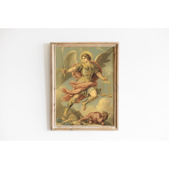 Archangel Michael Saint Michael Print Poster, Unframed Paper Poster 11x14in