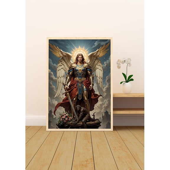 Archangel Michael Victorious Religious Decor Poster Unframed Paper Print