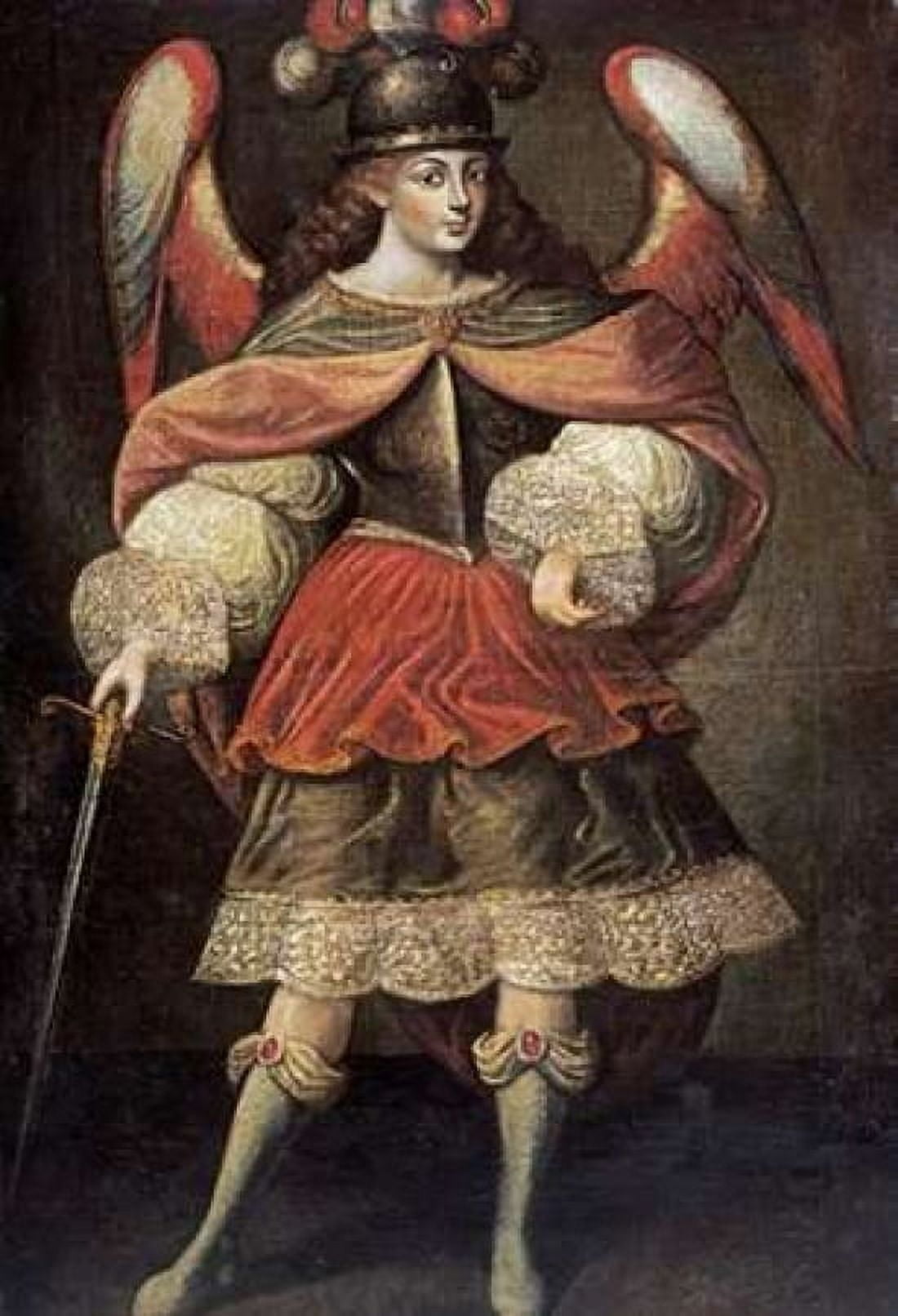 Archangel Miguel Canvas Art - Cuzco School (20 x 28)