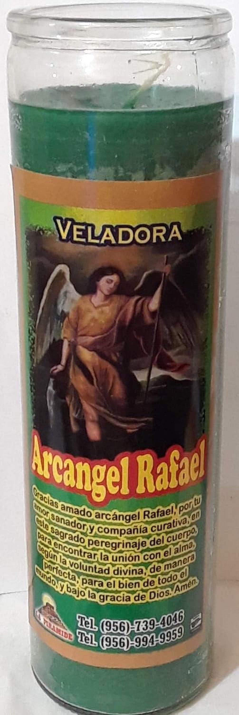 Archangel Raphael Candle, Arcangel Rafael Veladora, Color Verde/Green