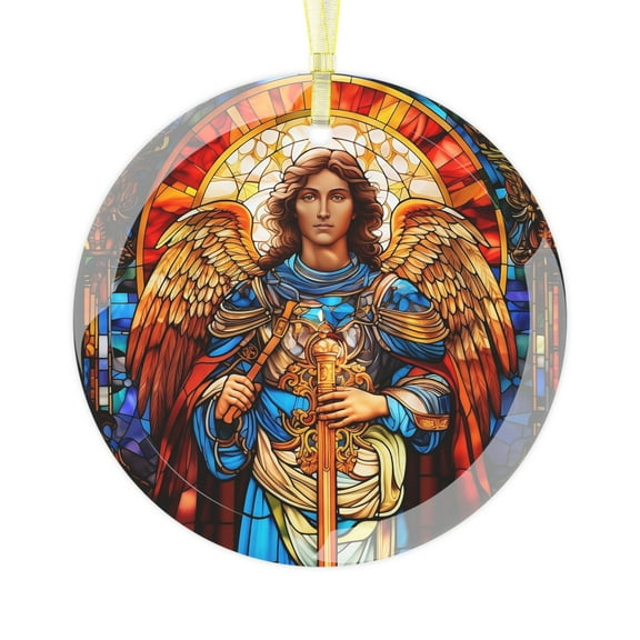 Archangel Raphael Renaissance Art Glass Ornament