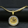 thumbnail image 1 of Archangel Roman soldiers Necklace for Women Men 14K Yellow Gold Rhinestone Our Lady Of Aparecida Chain Jewelry, 1 of 6