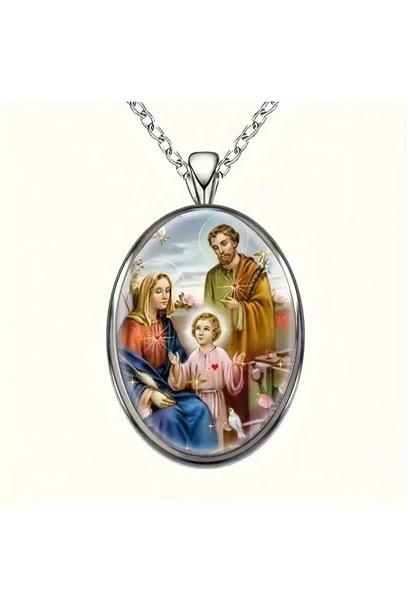 Archangel St. Expedite Saint Amulet Necklace Protect Me Saint Expeditus 14K White Gold Christianity Necklace Jewelry