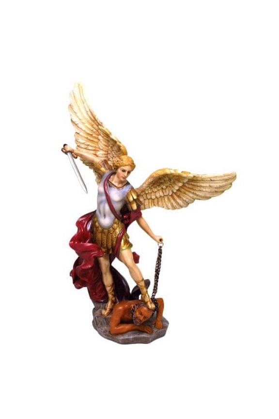 Archangel St Michael Resin and Hand Painted Statue