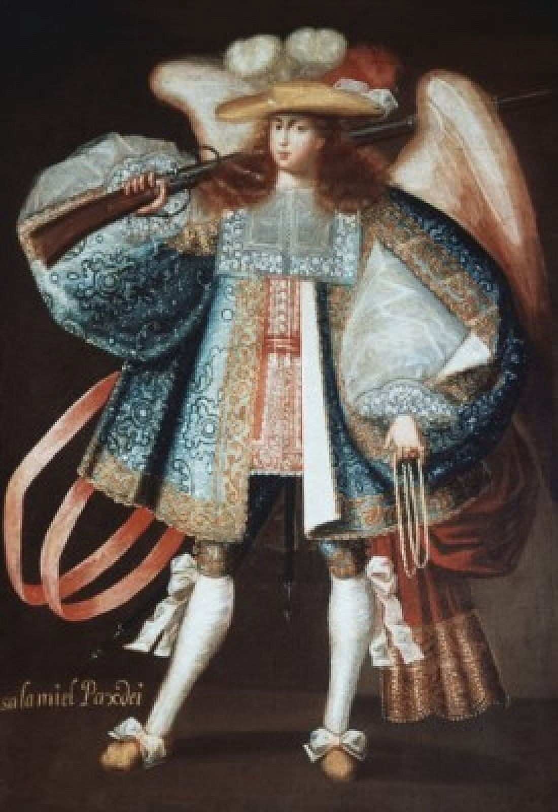 Archangel With Musket - Early 18th Century Artist Unknown Oil On Cotton New Orleans Museum of Fine Art LA USA Canvas Art - (24 x 36)