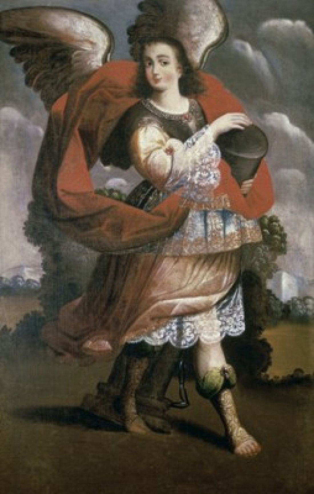 Archangel with Column Late 17th C Artist Unknown Oil on fabric New Orleans Museum Of Fine Art Louisiana USA Canvas Art - (18 x 24)