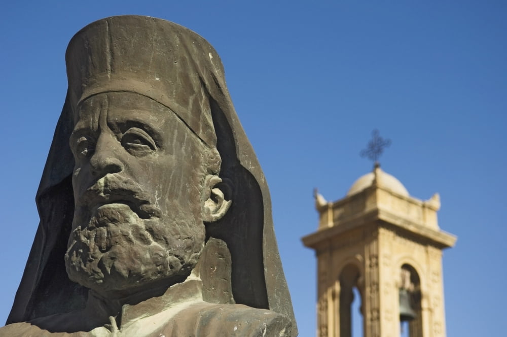 Archbishop Makarios Statue Outside Archbishopic Palace Close Up Canvas Art - Chris Parker Design Pics (17 x 11)