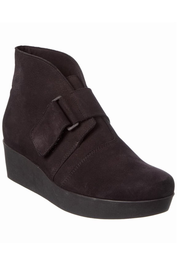Fujhey Suede Wedge Boot, 36, Black