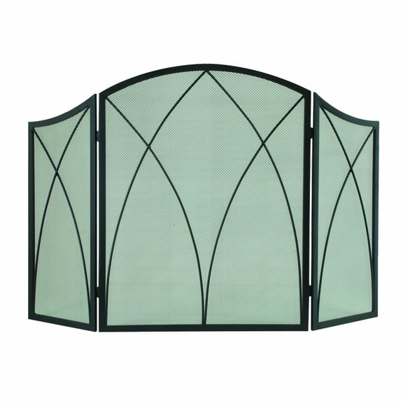 Arched 3-Panel Gothic-Style Fireplace Screen Standard Finish