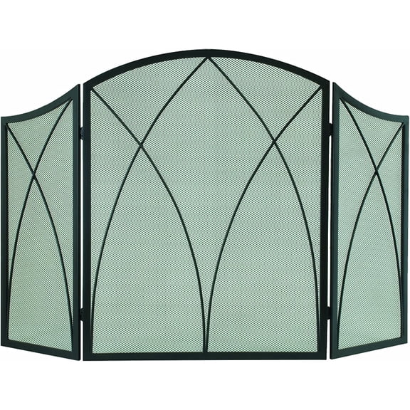 Arched 3-Panel Victorian Gothic Fireplace Screen