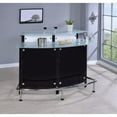 thumbnail image 1 of Arched Bar Unit with Frosted Glass Counter Tops, Black, 1 of 2