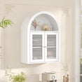 thumbnail image 1 of Arched Bathroom Cabinet, Wall Mounted Bathroom Cabinet with Acrylic Doors and Adjustable Shelf, for Kitchen, Living Room, Laundry Room, Restroom, White, 1 of 18