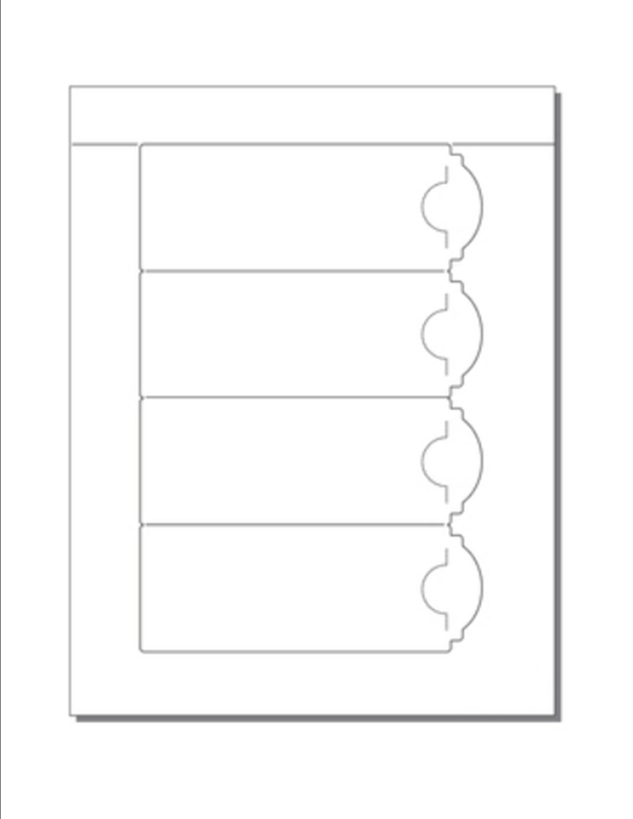 Arched Book Marks (2.25"x 6"), 4-UP on Di-Cut 8.5"x 11" White Vellum- 250 Sheets