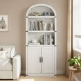 thumbnail image 1 of Arched Bookcase with Doors 71.7'' Tall Bookshelf Farmhouse Bookcase with Storage Cabinet Wooden Bookshelves for Living Room, 1 of 10