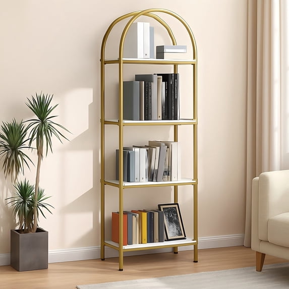 Arched Bookshelf 5 Tier,Arched Display Racks ,Tall Standing Bookshelves ...