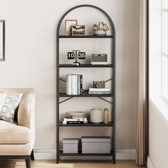 Arched Bookshelf, Black