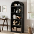 thumbnail image 1 of Arched Bookshelf Bookcase 5 Shelf Tall Bookcase Farmhouse Display Storage Rack Wooden Bookshelves for Home Office, Living Room, 1 of 7