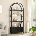 thumbnail image 1 of Arched Bookshelf, Bookcase with Doors Storage, 71.5" 4-Tier Tall Bookcase with Sturdy Metal Frame, Freestanding Display Shelving Unit for Living Room, Home Office, 1 of 8
