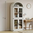 thumbnail image 1 of Arched Cabinet 72" Tall Kitchen Pantry, Large Bookshelf with Doors, 4 Tier Kitchen Cabinet for Dining Room, 1 of 8