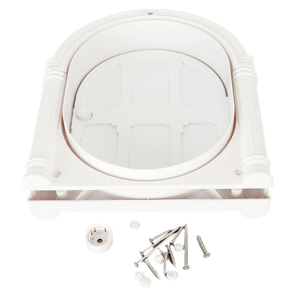 Arched Cat Door ABS Easy DIY Installation Safe Durable Flapless Pet Interior Door for Cats Puppy White