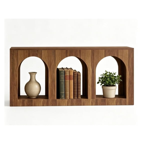 Arched Console Table 70.8 Inch, Entryway Table with 3 Shelves, Living Room Sofa Table, Hallway Furniture, Modern Farmhouse Decor