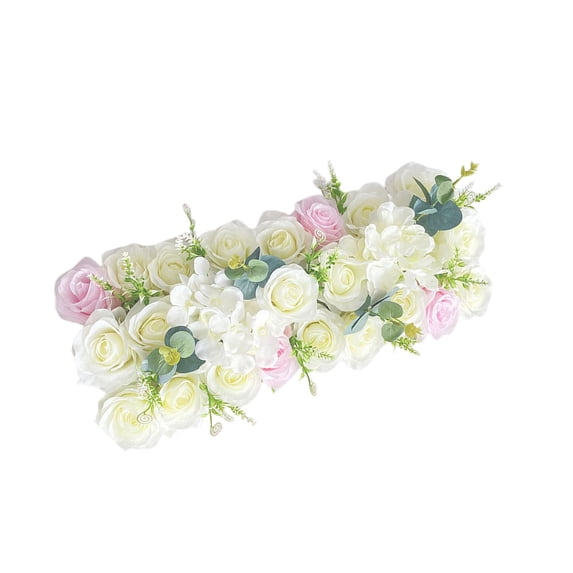 Arched Door Flower Row Floral Backdrop Flower Panel Panels Wedding Road Cited Flowers for Window Party Wall Arch Decoration Backdrop Garland, White 2