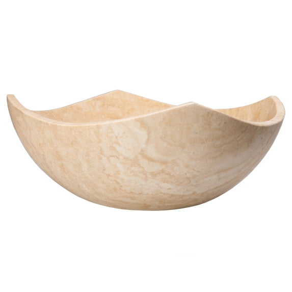 Arched Edges Bowl Sink - Honed Beige Travertine