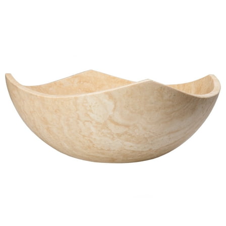 Arched Edges Bowl Sink - Honed Beige Travertine