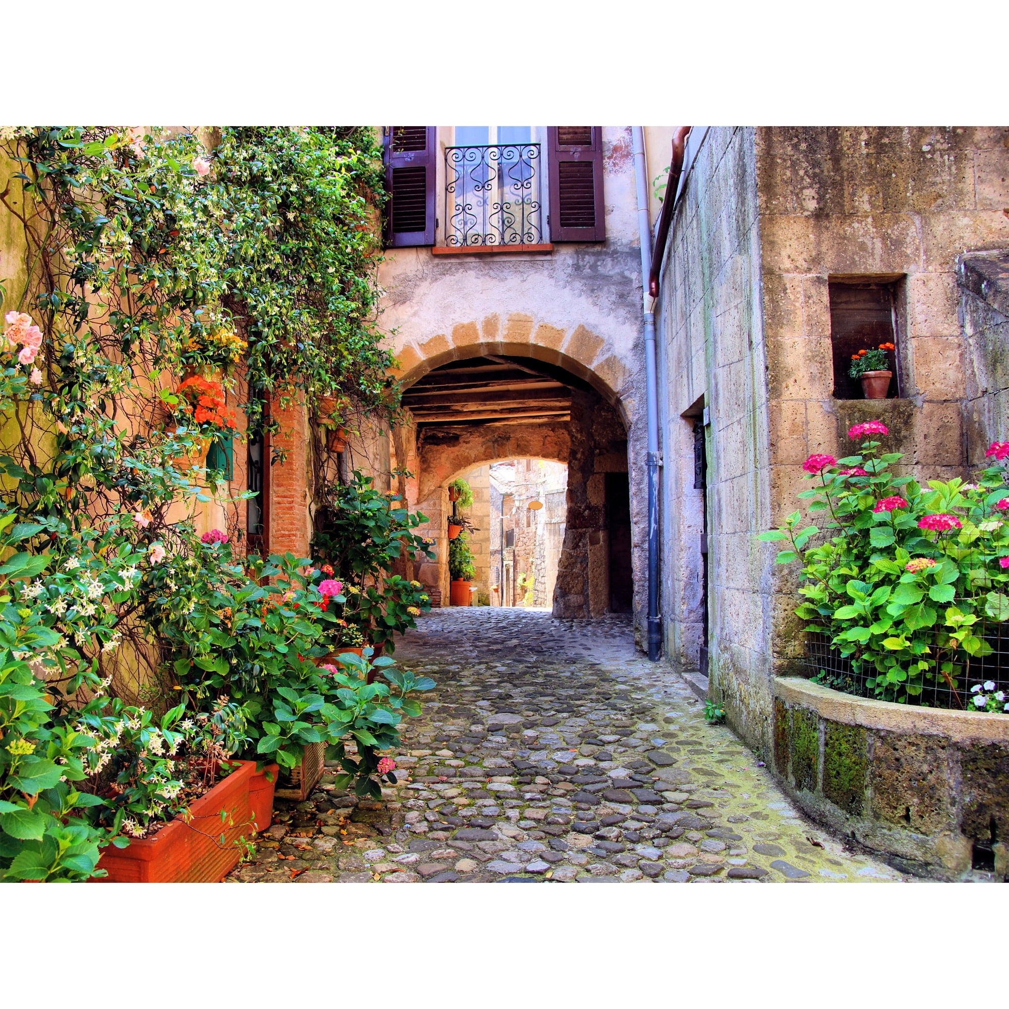 European Arched Entryway 40" x 30" Multicolor Canvas Print