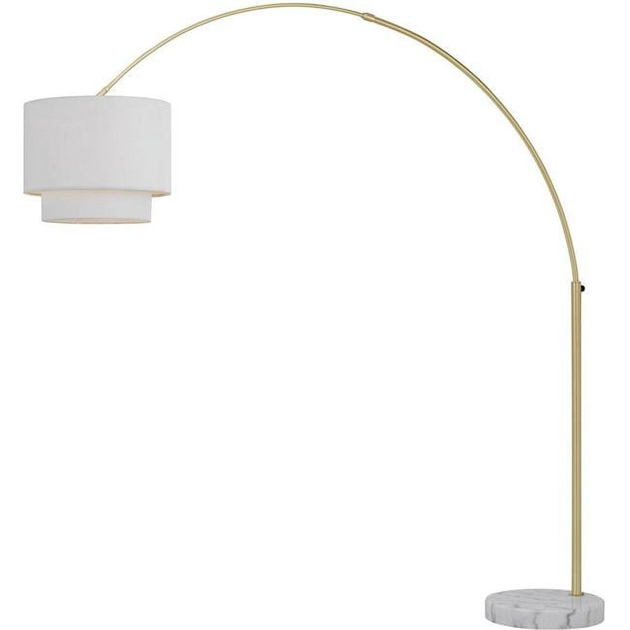 Arched Adjustable Brushed Gold Floor Lamp with Marble Base