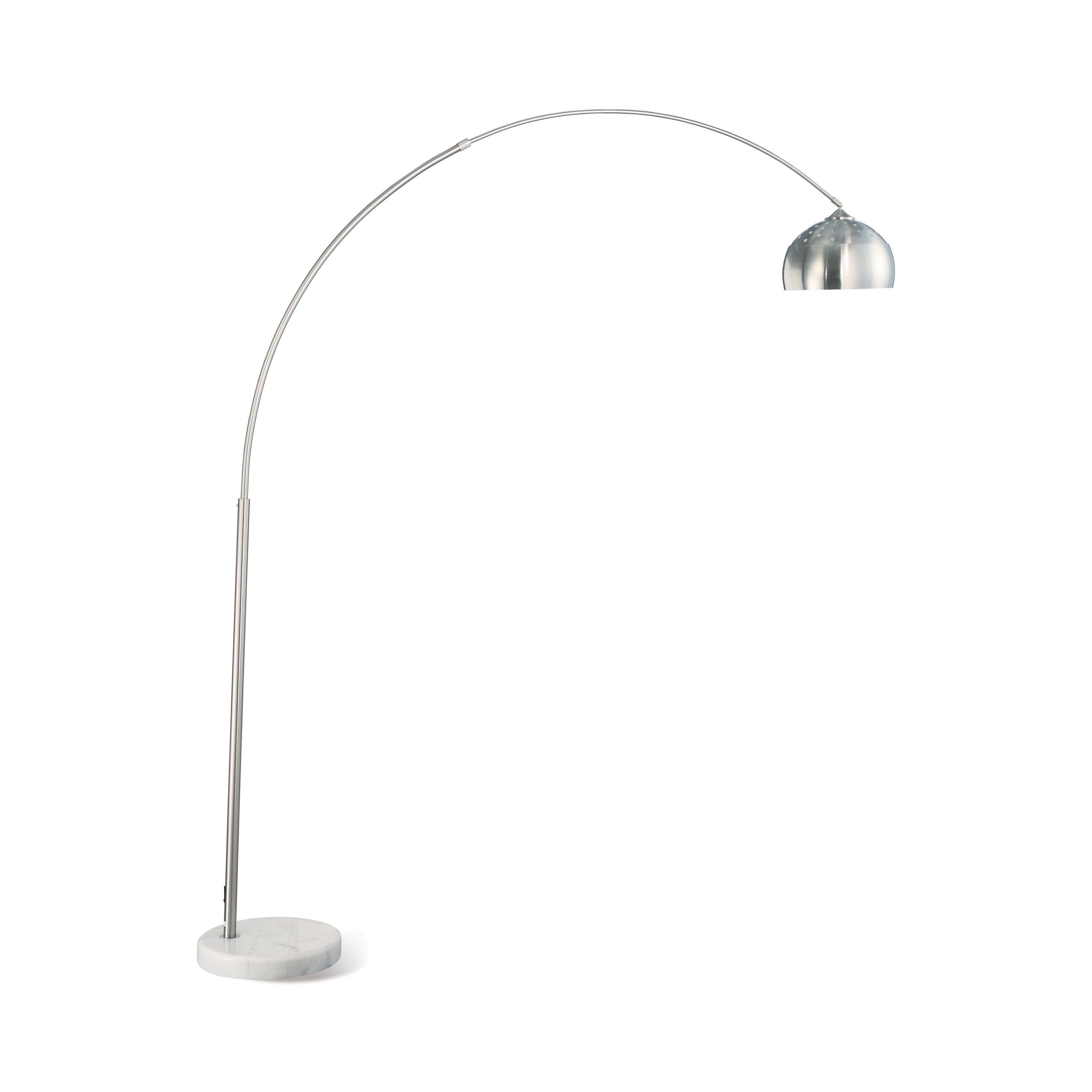 Contemporary Chrome Arc Adjustable Floor Lamp with Marble Base