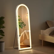 Arched Full-Length LED Lighted Mirror with Adjustable Lighting, 21"x64" Wall Mirrors, Premium Safety Features