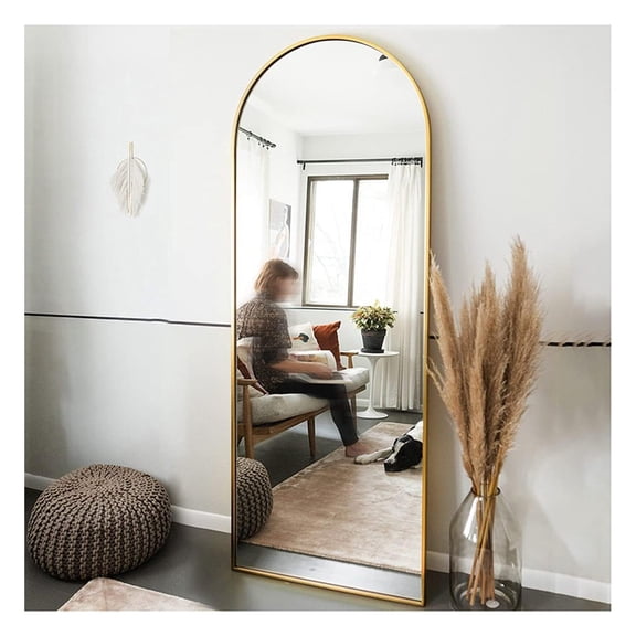Arched Full Length Mirror 64 inch 21 inch Floor Standing Body Mirror with Aluminum Alloy Frame Lean Against Wall Leaner for Bedroom Living Room