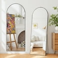 thumbnail image 1 of TINKLE WELL Arched Full-Length Mirror, 64"x21" Inch Freestanding, Wall-Mounted or Leaning Floor Mirror, Sleek Black Aluminum Alloy Frame, Placed in Bedroom, Cloakroom, or Living Room, 1 of 7