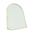 thumbnail image 1 of Arched Gold Metal 9.5" Decorative Slanted Tabletop Mirror, 1 of 7
