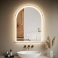 thumbnail image 1 of Arched LED Wall-Mounted Mirror,Bathroom Mirror with 3 Colors Lights For Bedroom Living Room, 1 of 7