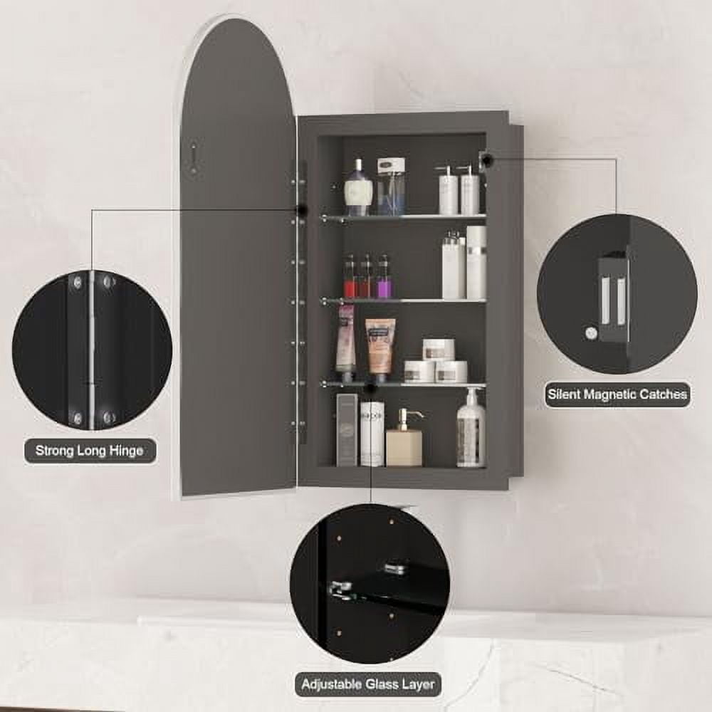 Arched Medicine Cabinet with Mirror,Recessed Medicine Cabinet Mirrors ...