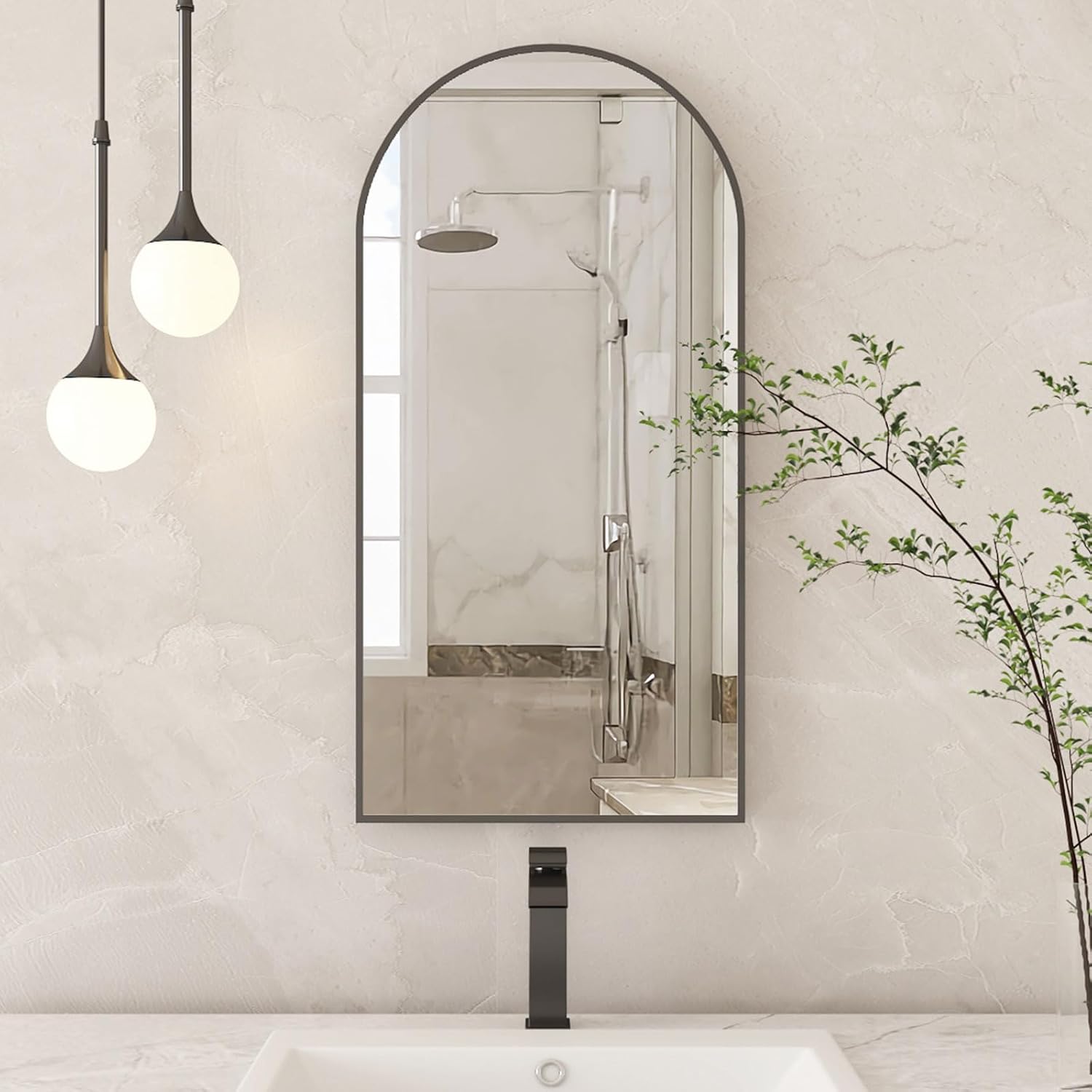 Arched Medicine with Mirror,Recessed Medicine Mirrors for Bathroom with