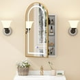 thumbnail image 1 of Arched Medicine Cabinet with Light,20x36 Inch Recessed Lighted  Medicine Cabinet Mirror with Storage for Bathroom, 1 of 6